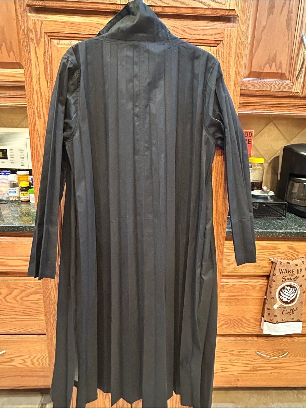 MarlaWynne Black Pleated Trench Coat - Picture 5 of 9